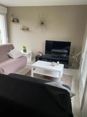 Télévision ou salle de divertissement dans l'établissement Maison proche de l'aéroport et Nantes