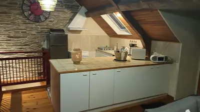 Cuisine ou kitchenette dans l'établissement Gîte du Fourneau