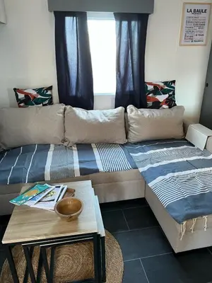 Coin salon dans l'établissement Mobil-home 5 personnes