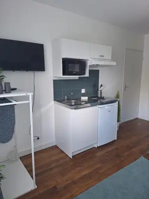 Cuisine ou kitchenette dans l'établissement L'Appel De La Forêt - Wifi Fibre, Linge & Parking