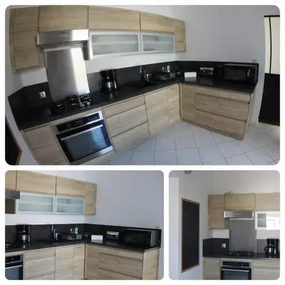 Cuisine ou kitchenette dans l'établissement Maison pleine de charme - Plage a 200m