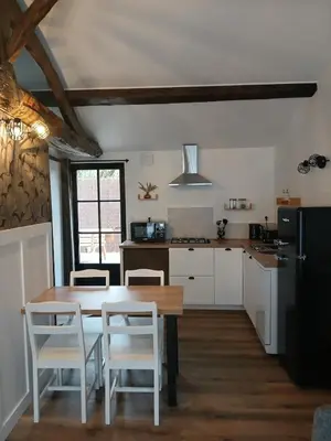 Cuisine ou kitchenette dans l'établissement Gîte Héloïse