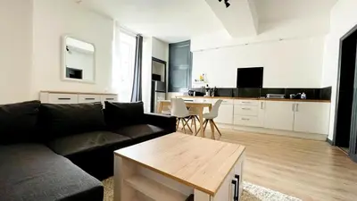Cuisine ou kitchenette dans l'établissement Charmant T2 au coeur d'Angers