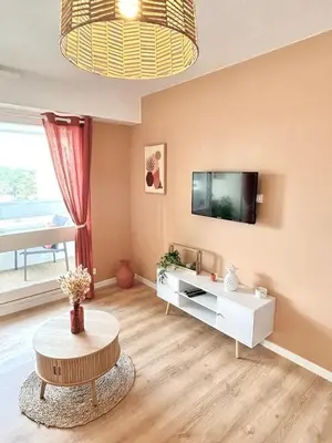 Télévision ou salle de divertissement dans l'établissement Le Cocon, 100m de la plage, place de parking privé