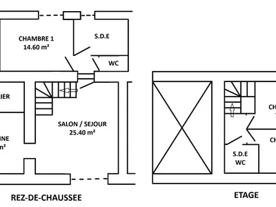 Plan de l'établissement Gîte au calme avec terrasse, proche Nantes - FR-1-306-1301