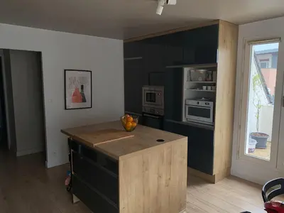 Cuisine ou kitchenette dans l'établissement Relaxant chambre à Île de Nantes