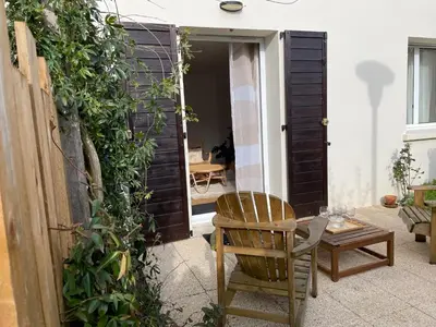 Terrasse ou espace extérieur de l'établissement Logis Cosy plage à pied
