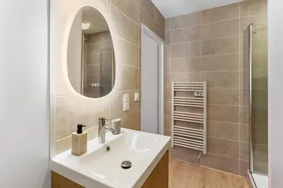 Salle de bains dans l'établissement Centre-ville - Fibre - Netflix - Studio la Loire