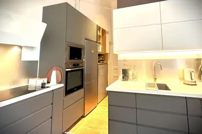 Cuisine ou kitchenette dans l'établissement Illustre-Appartement de caractère hypercentre-Balcon