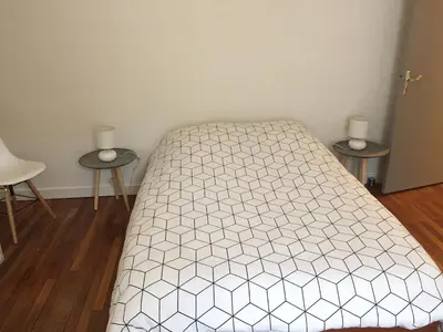 Un ou plusieurs lits dans un hébergement de l'établissement Maison Cosy centre de Pouzauges