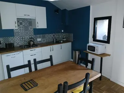 Cuisine ou kitchenette dans l'établissement Le gîte des capucines