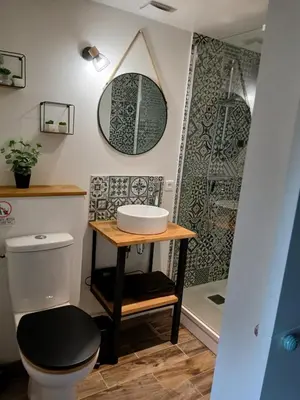 Salle de bains dans l'établissement Le gîte des capucines