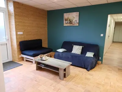 Coin salon dans l'établissement Gîte de charme à la campagne