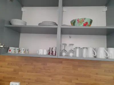 Cuisine ou kitchenette dans l'établissement La Goyave de Cholet