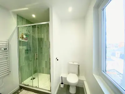 Salle de bains dans l'établissement Grand studio rénové avec goût au coeur d'Angers, Centre des Congrès