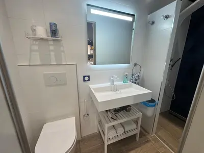 Salle de bains dans l'établissement Studio proche aeroport Nantes