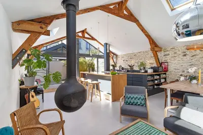 Coin salon dans l'établissement Loft sur l'Erdre à 2 pas du Centre ville