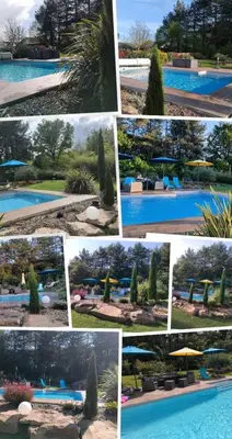 Piscine de l'établissement Gîte Ecrin de Verdure Jacuzzi et piscine ou située à proximité