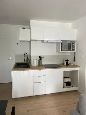 Cuisine ou kitchenette dans l'établissement Charmant T2 rénové à neuf