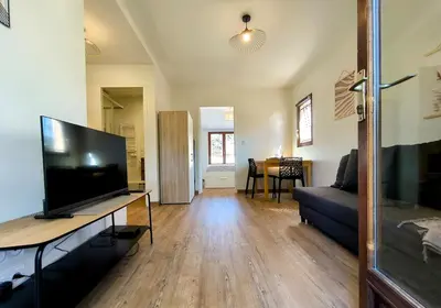 Télévision ou salle de divertissement dans l'établissement Appartement pour deux, proche plage et foret, animaux bienvenus