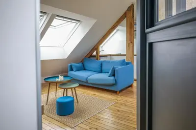 Coin salon dans l'établissement Appartement très lumineux - vue sur la ville - 4 personnes
