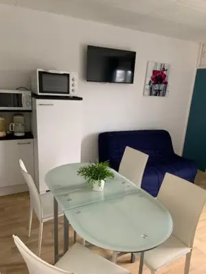 Cuisine ou kitchenette dans l'établissement appartement 50 m plage st Jean de Monts