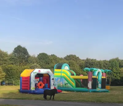Aire de jeux pour enfants de l'établissement Mobil-home à la campagne les Logis de l'Oumois