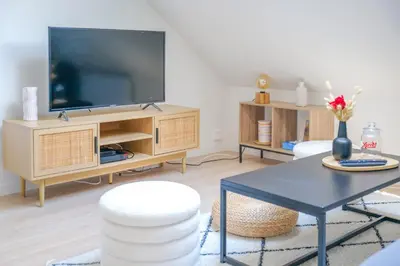 Télévision ou salle de divertissement dans l'établissement Très bel appartement lumineux et au calme - 2 personnes