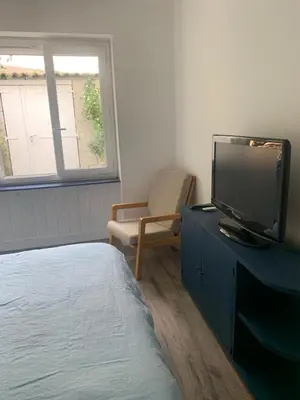 Télévision ou salle de divertissement dans l'établissement T2 Bourg de Vertou Appartement