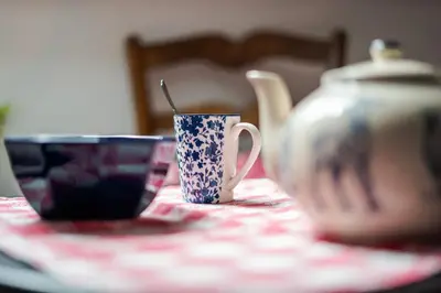 Plateau bouilloire dans l'établissement Chez granny