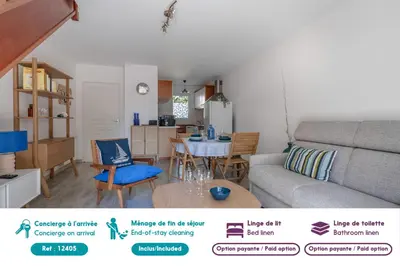 Coin salon dans l'établissement Maison pour 4 avec terrasse - proche du centre