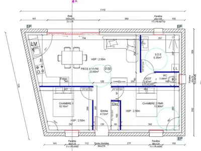 Plan de l'établissement Gîte moderne avec jardin clos et animaux admis près de Nantes et Angers - FR-1-622-108