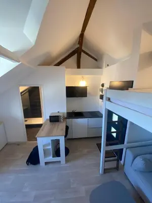 Un ou plusieurs lits dans un hébergement de l'établissement STUDIO 22M2 Neuf CENTRE VILLE de NANTES à 100m de la Cathédrale