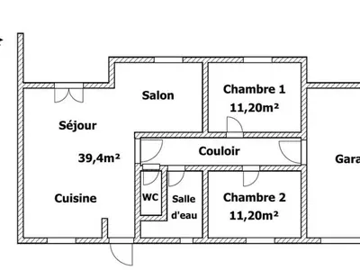 Plan de l'établissement Charmante maison en bois pour 5 personnes avec terrasse et jardin - FR-1-426-580