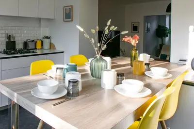 Cuisine ou kitchenette dans l'établissement Maison Jardin - Centre Angers