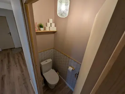 Salle de bains dans l'établissement Gite de la Bretinière