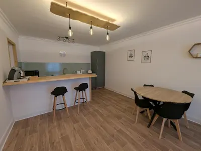 Cuisine ou kitchenette dans l'établissement Gite de la Bretinière