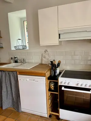 Cuisine ou kitchenette dans l'établissement Le Logis de Bouchet