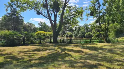 Jardin de l'établissement Gite 12 personnes avec étang et piscine