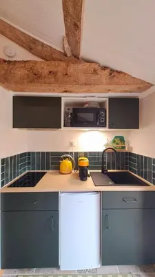 Cuisine ou kitchenette dans l'établissement studio voulmentin