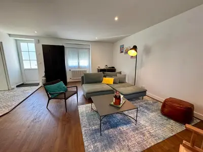 Coin salon dans l'établissement Maison pleine de charme entre terre et mer
