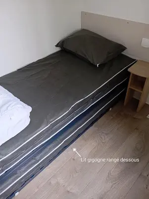 Un ou plusieurs lits dans un hébergement de l'établissement Mobilhome L'abri Côtier