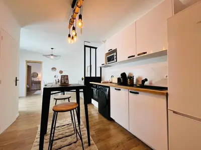 Cuisine ou kitchenette dans l'établissement Casa Belfort - T2