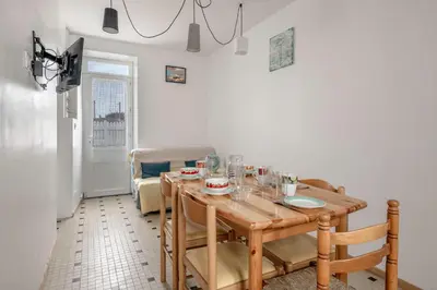 Coin salon dans l'établissement Maison pour 5 à 350m de la plage