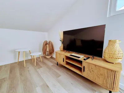 Télévision ou salle de divertissement dans l'établissement Appartement 