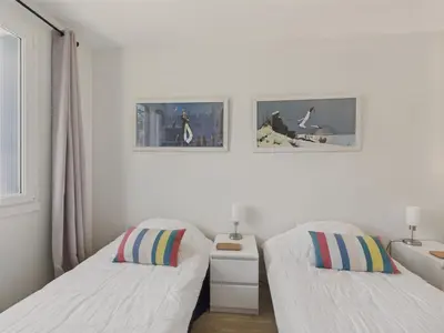 Un ou plusieurs lits dans un hébergement de l'établissement Vue mer - Appart pour 4 - Grand balcon