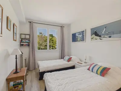 Un ou plusieurs lits dans un hébergement de l'établissement Vue mer - Appart pour 4 - Grand balcon