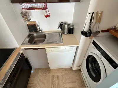 Cuisine ou kitchenette dans l'établissement Evasion marine