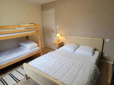 Un ou plusieurs lits dans un hébergement de l'établissement Gîte l'AUBEPINE, Les Herbiers centre