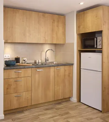Cuisine ou kitchenette dans l'établissement Quality Aparthotel Cholet